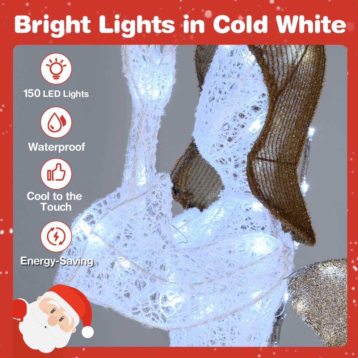 3D Lighted Angel Christmas Decoration 5.5 FT Halo Angel Indoor Outdoor Holiday Decor