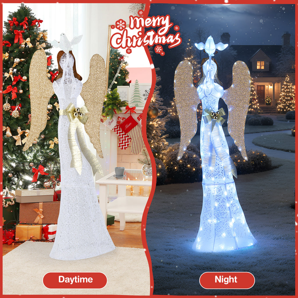 3D Lighted Angel Christmas Decoration 5.5 FT Halo Angel Indoor Outdoor Holiday Decor