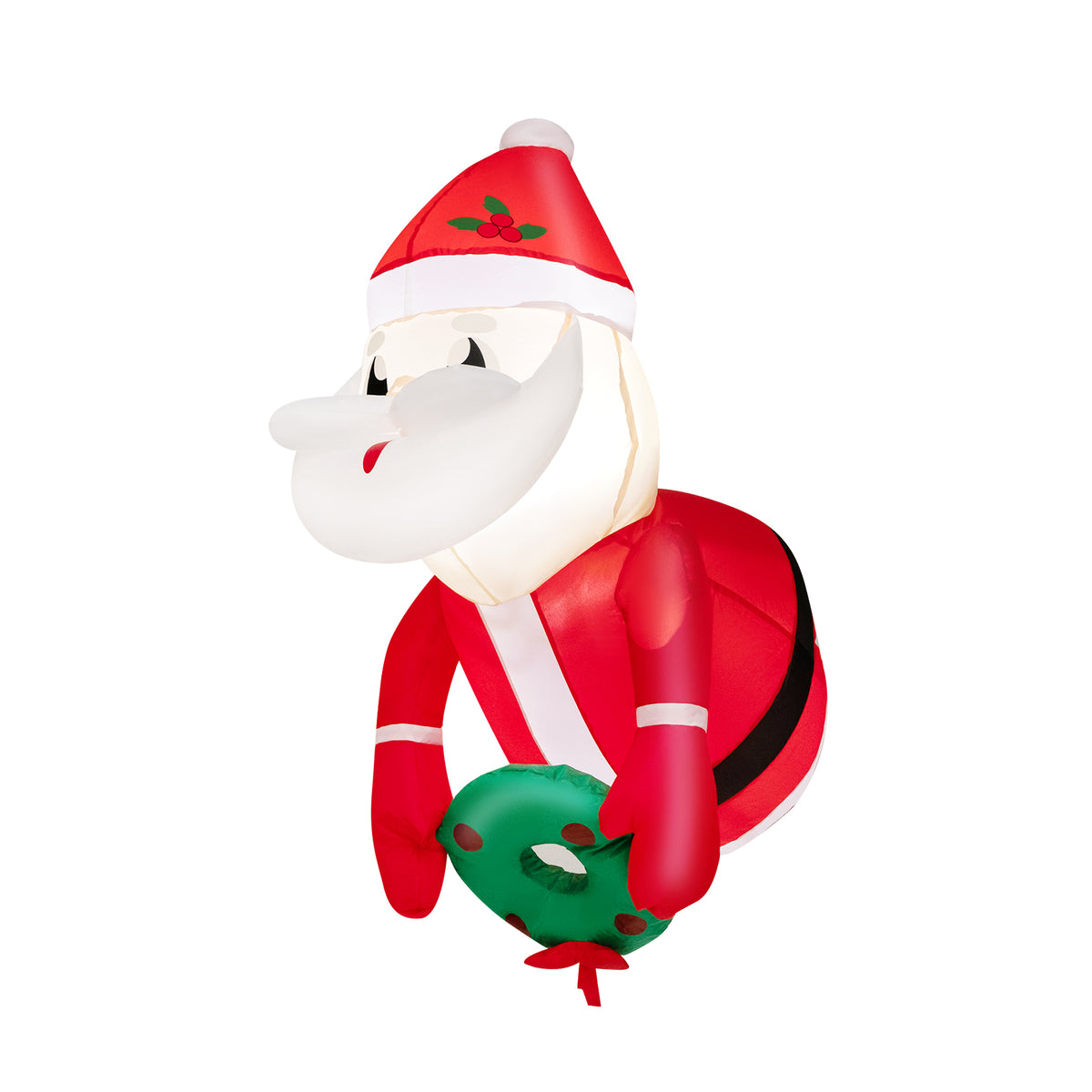 Christmas Inflatable Snow Globe with Santa Snowman & Road Sign - Snowing Santa Variation