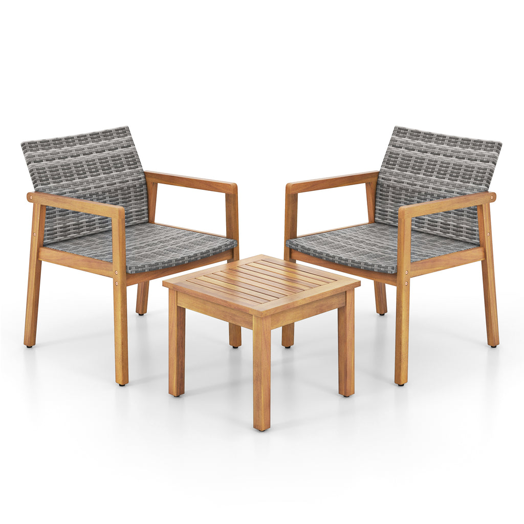 4-Piece Patio Furniture Set with Loveseat Single Chairs and Coffee