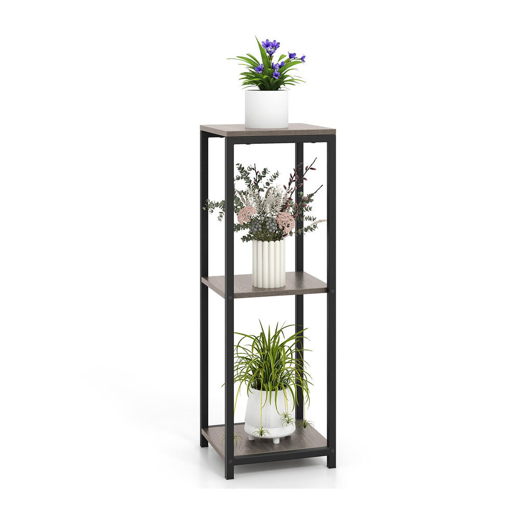3-Tier Tall Metal Plant Stand Corner Holder with Anti-tipping Device