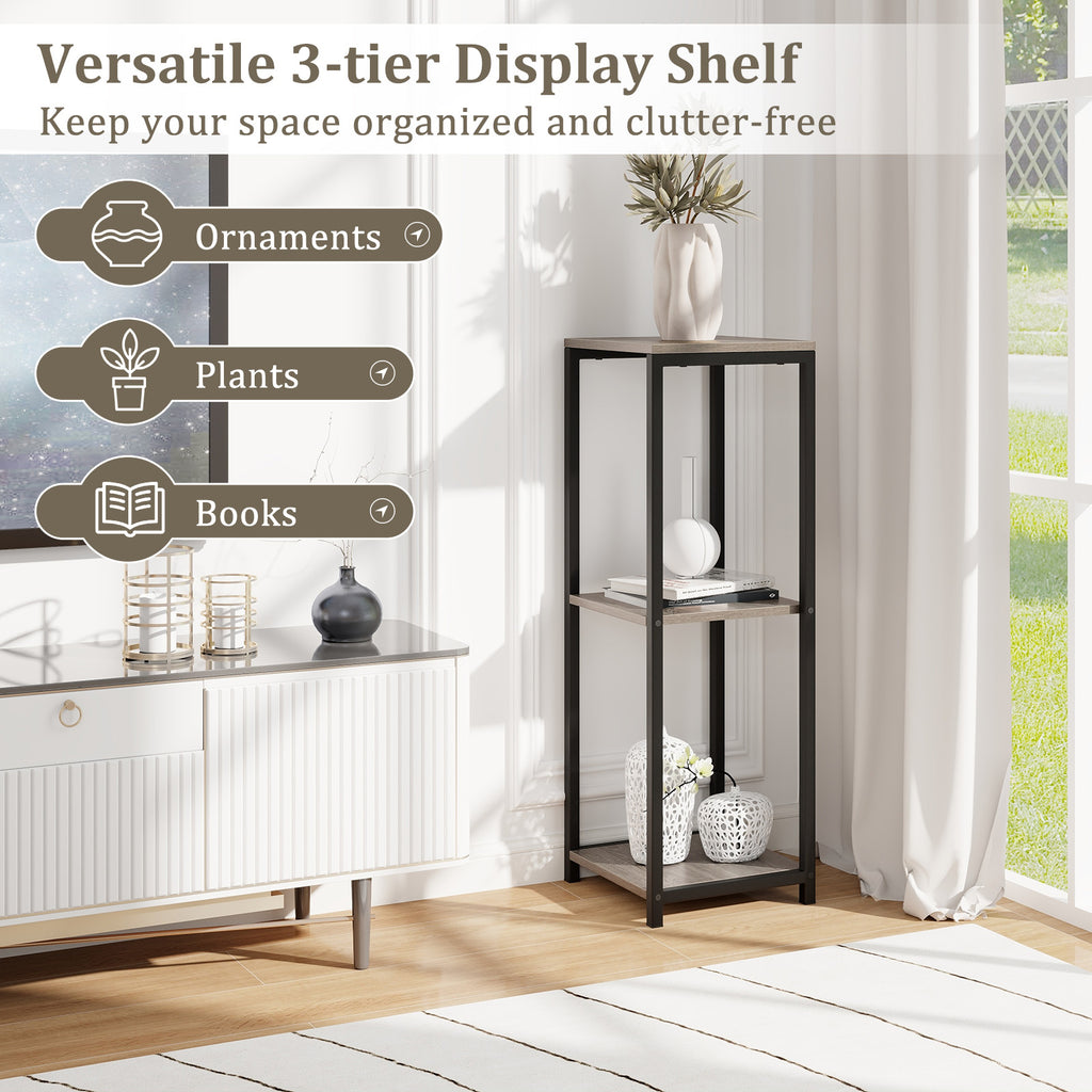 3-Tier Tall Metal Plant Stand Corner Holder with Anti-tipping Device