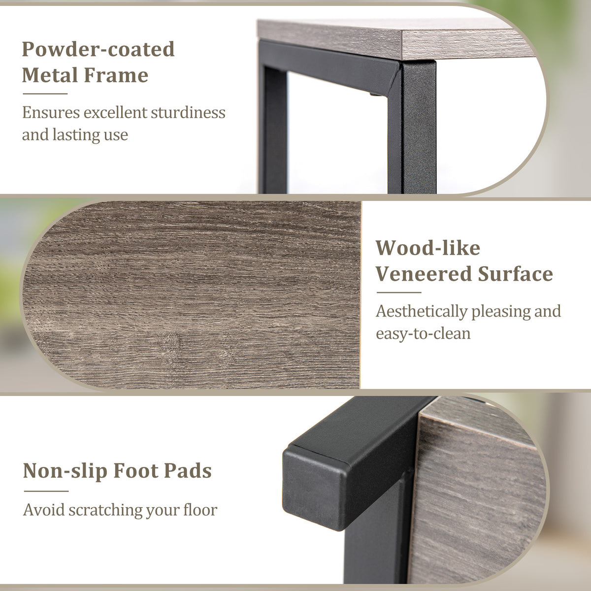 3-Tier Tall Metal Plant Stand Corner Holder with Anti-tipping Device