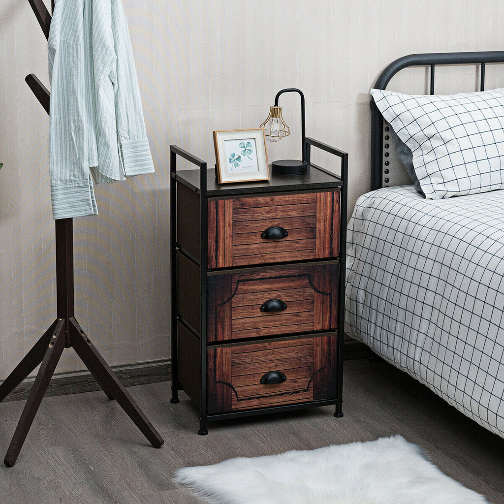 3-Drawer Fabric Storage Tower with Metal Frame
