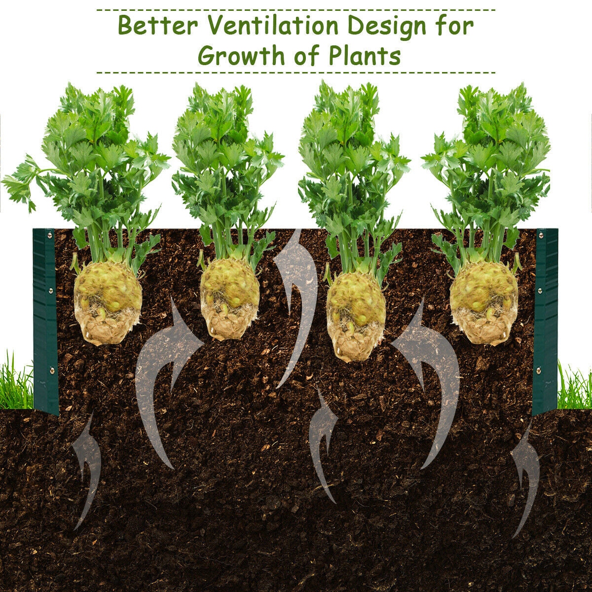 Raised Garden Bed 47 Inch - Vegetable & Flower Planter, 1 Ft Height