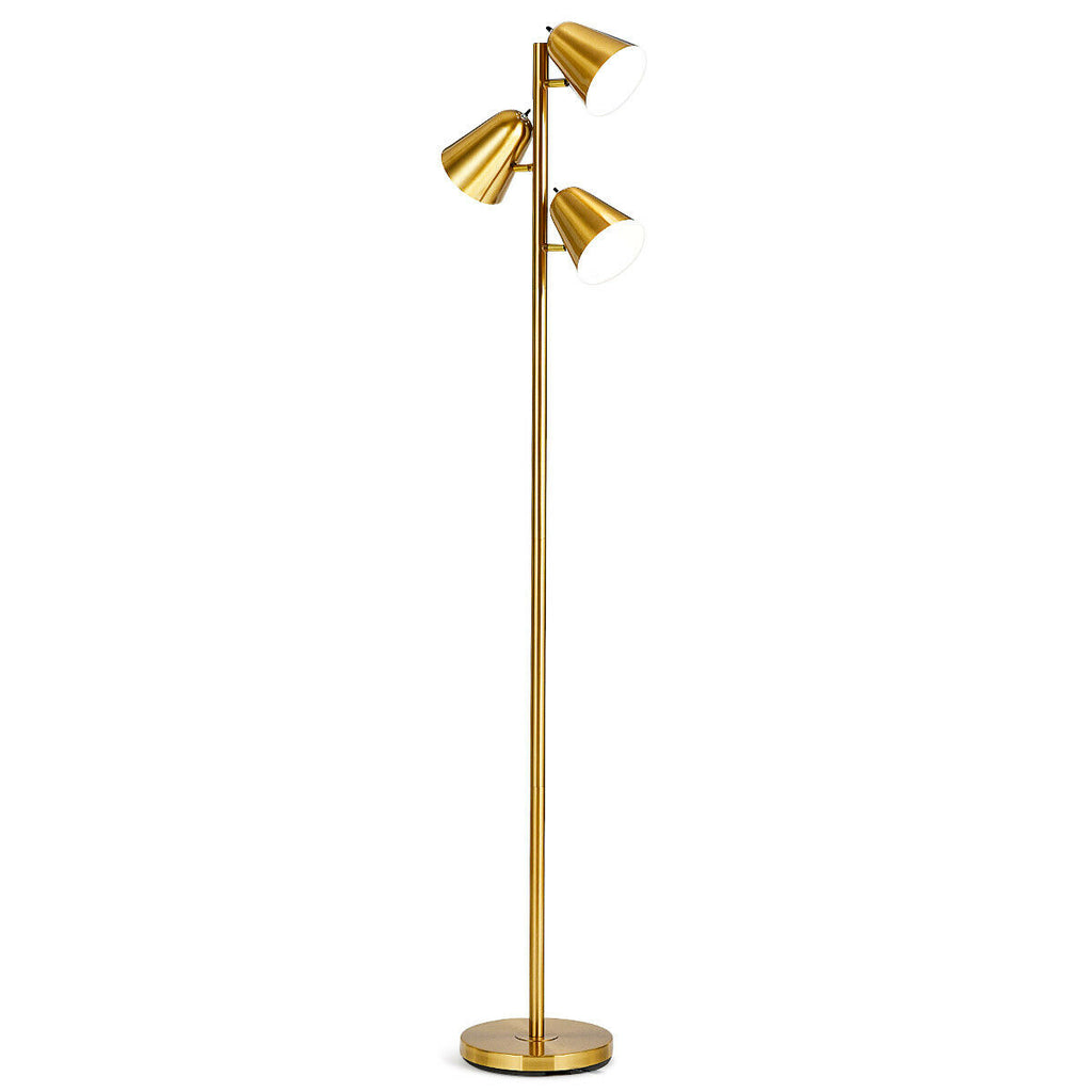 Mid Century Floor Lamp with 3 Glass Globe Shades - Adjustable & Heavy Base - Variation: 3 Glass Globe Shades
