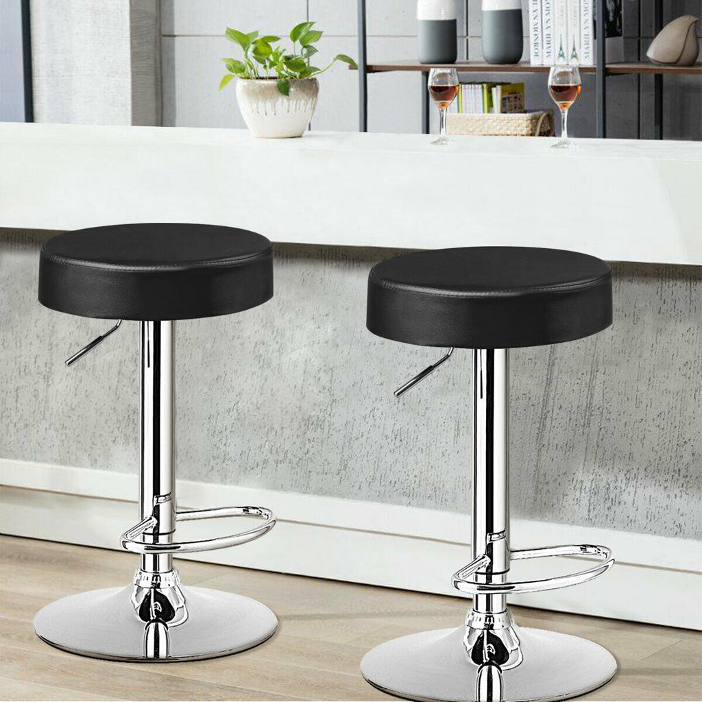 Adjustable Swivel Bar Stools Set of 2 - White