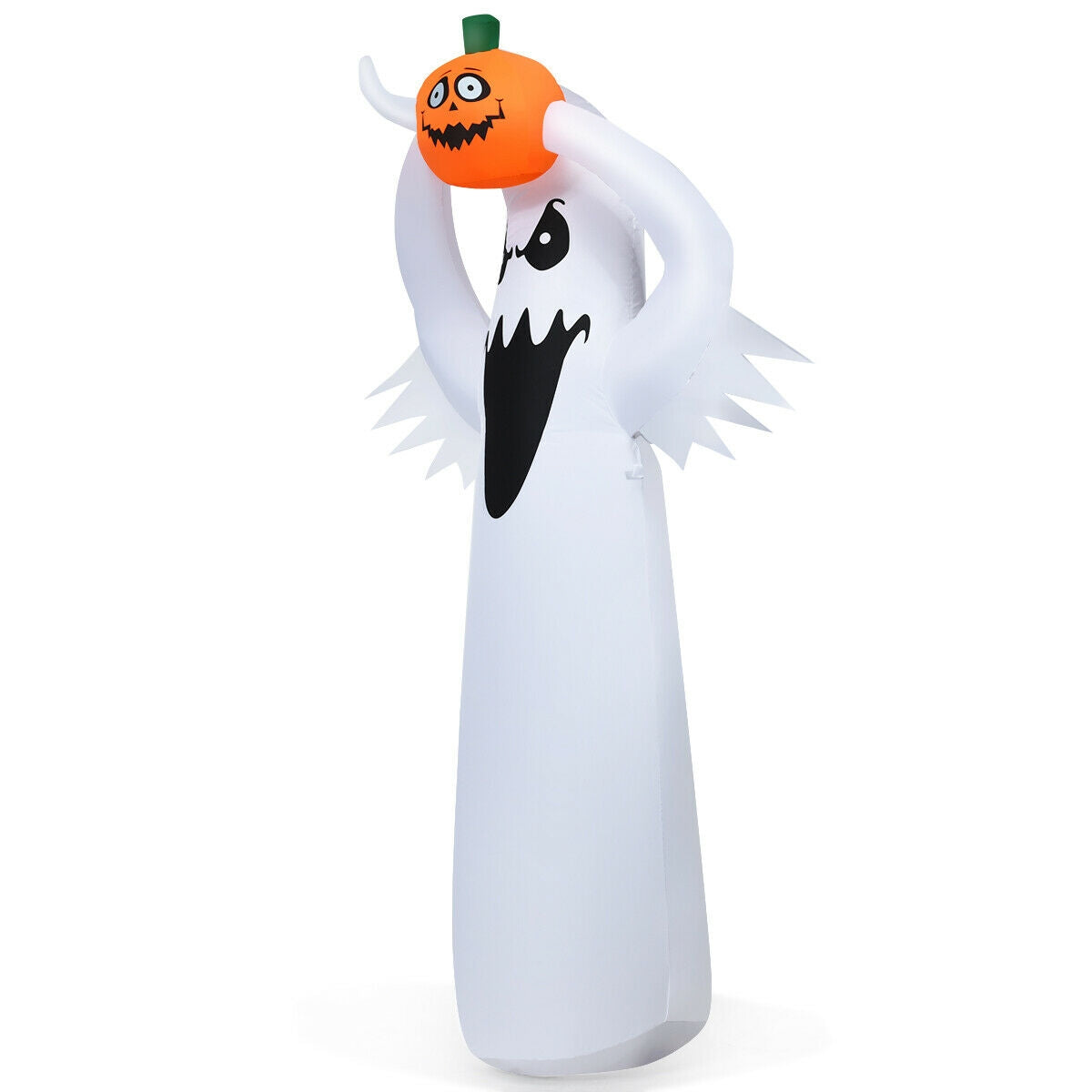 6 Feet Halloween Inflatable Ghost with Pumpkin and LED Lights - Outdoor Decor