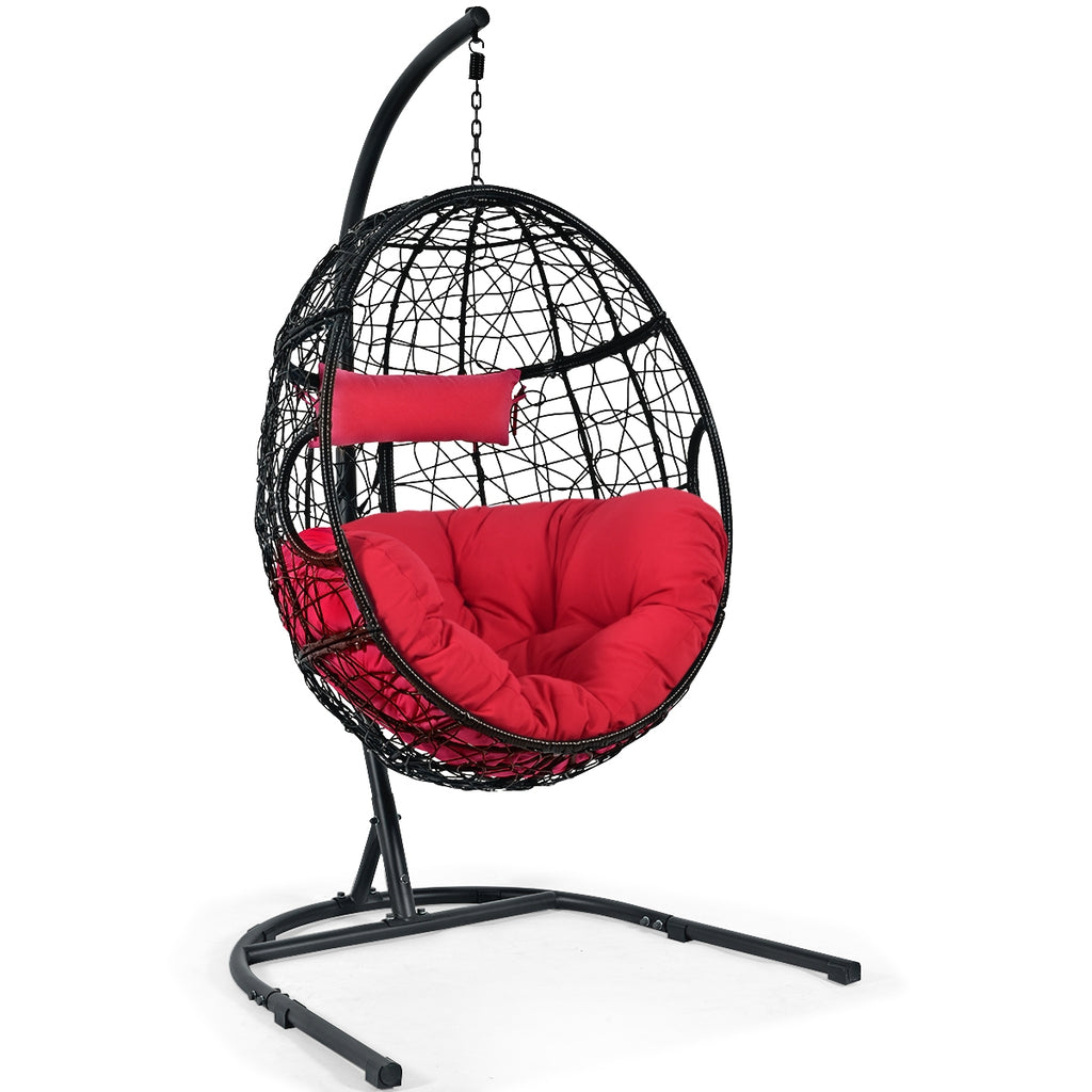 Indoor/Outdoor Hanging Cushioned Hammock Chair with Stand