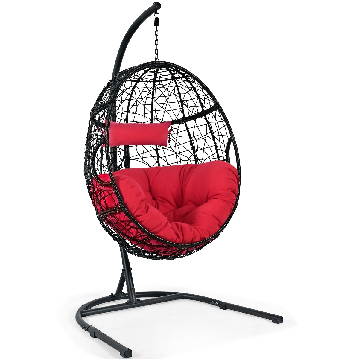 Indoor/Outdoor Hanging Cushioned Hammock Chair with Stand