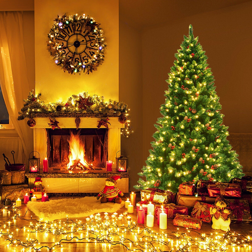 Pre-Lit 6.5ft Hinged Christmas Tree with LED Lights & Decor