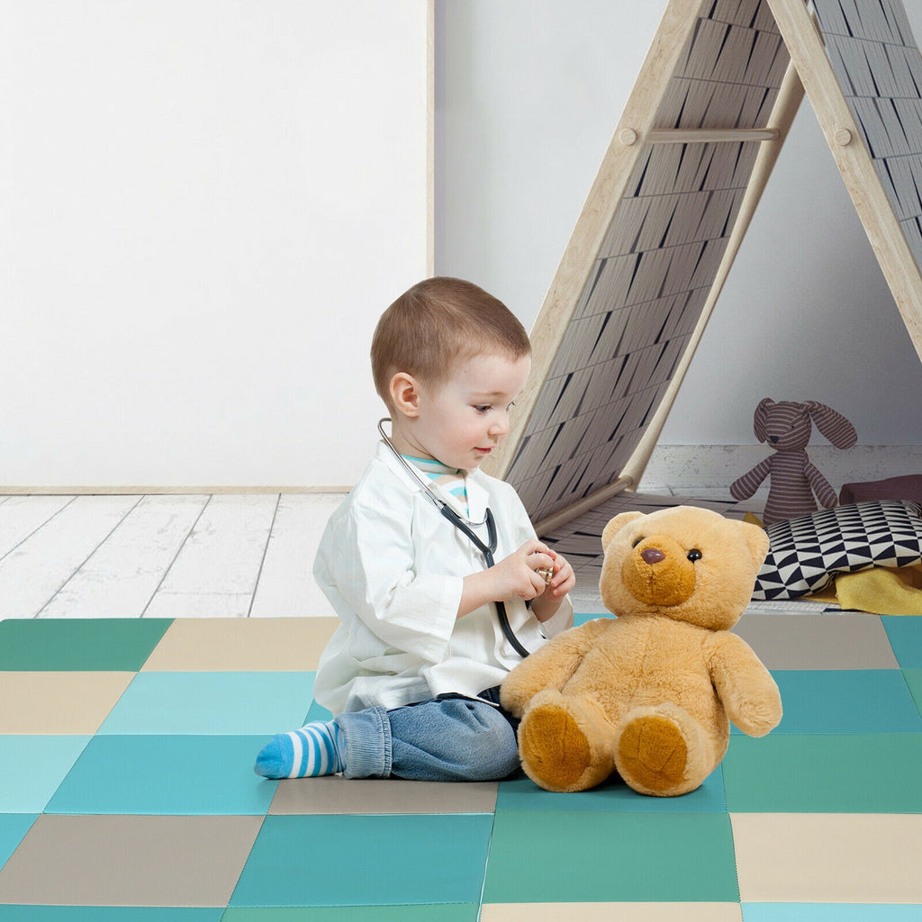 58 Inch Toddler Play Mat - Foldable Foam Baby Activity Floor Mat in Pink