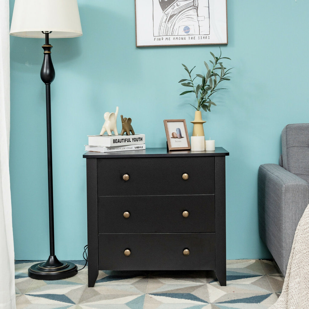 3 Drawer Dresser Chest, White