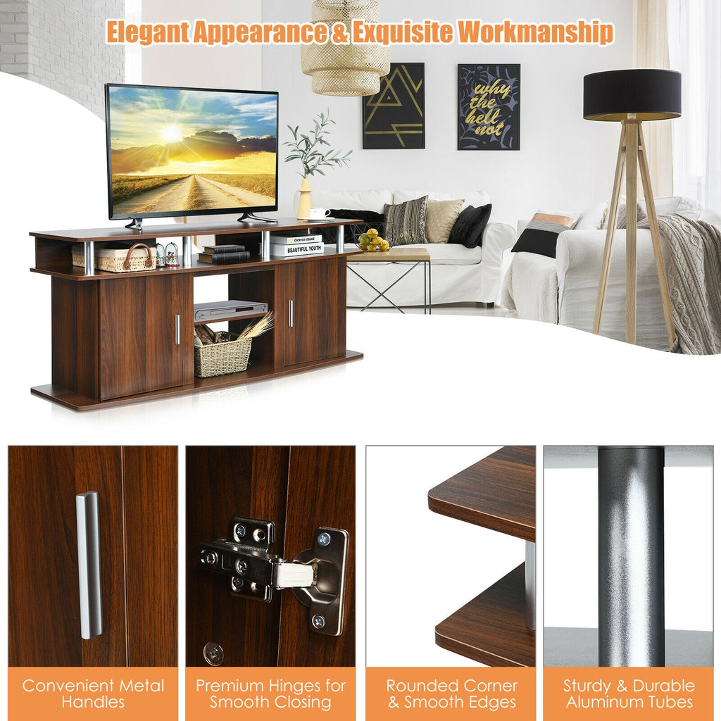 TV Entertainment Console for 70" TV - Fireplace Compatible, Walnut
