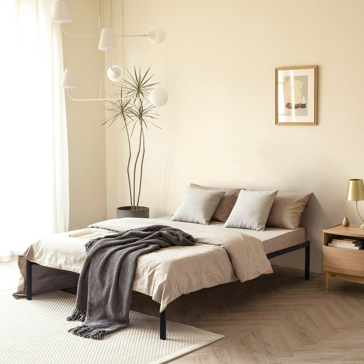 Heavy Duty Metal Platform Bed Frame – Twin Size