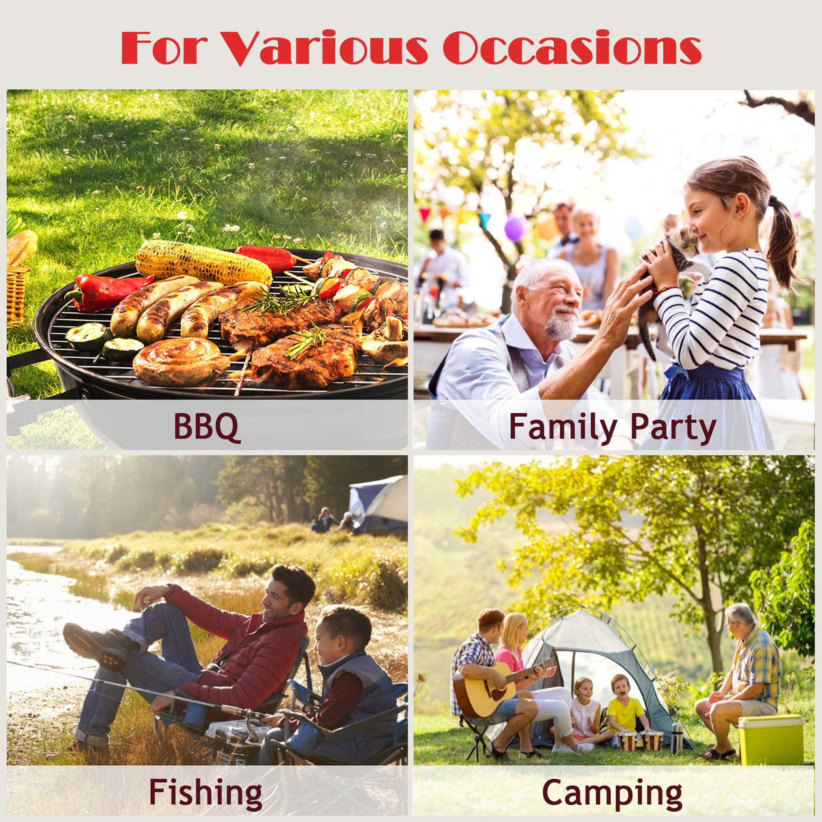 Folding Camping Table with Storage & 2 Bags, Black
