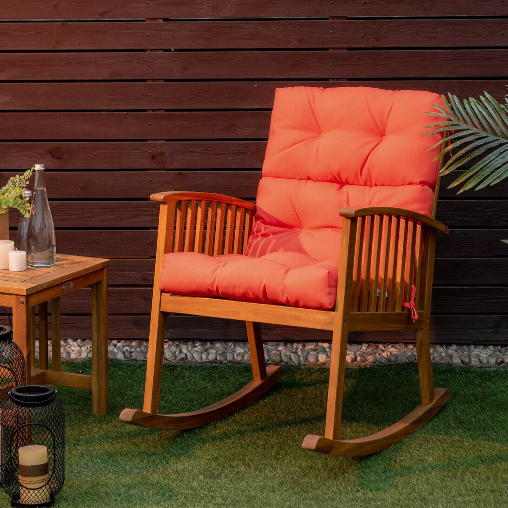 Tufted High Back Patio Chair Cushion - Orange