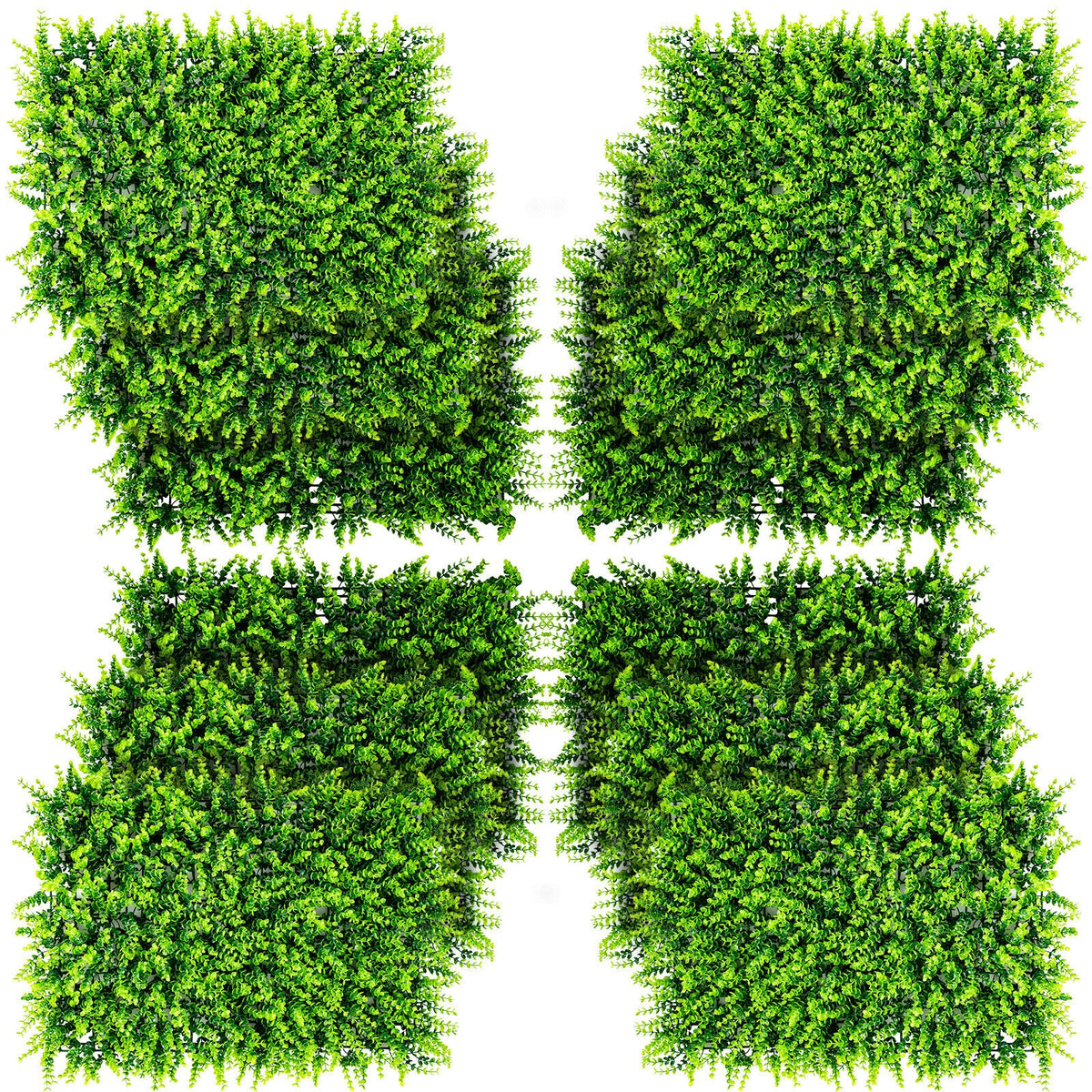 Artificial Eucalyptus Hedge Fence Panels - 16x24 Inch Privacy Screen Set of 12