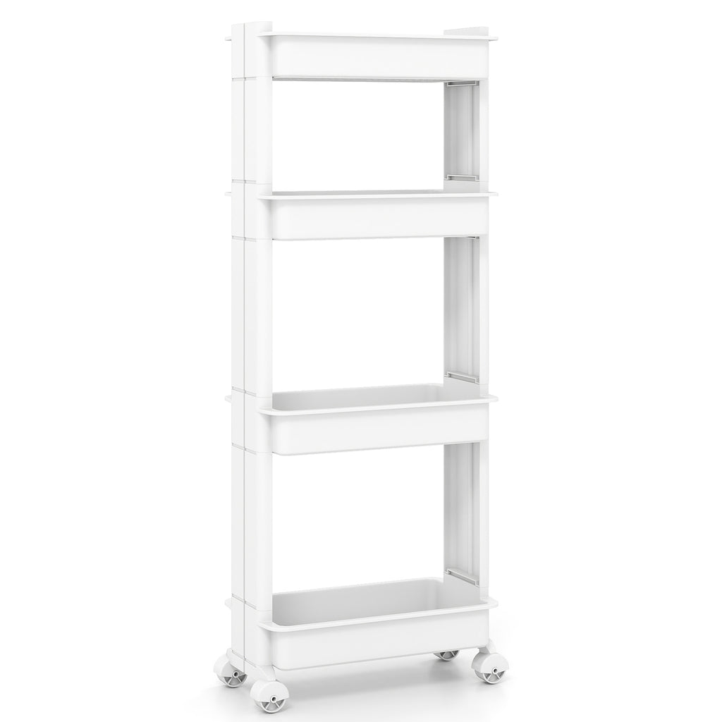 4-Tier Rolling Utility Cart with Detachable Trays
