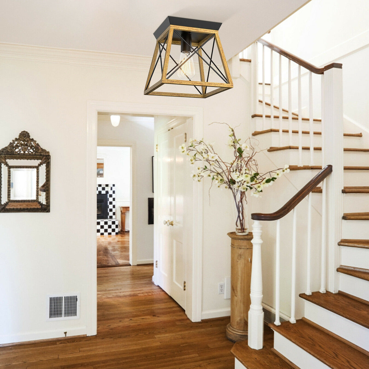 Farmhouse Vintage Ceiling Light with E26 Socket for Kitchen Dining Hallway