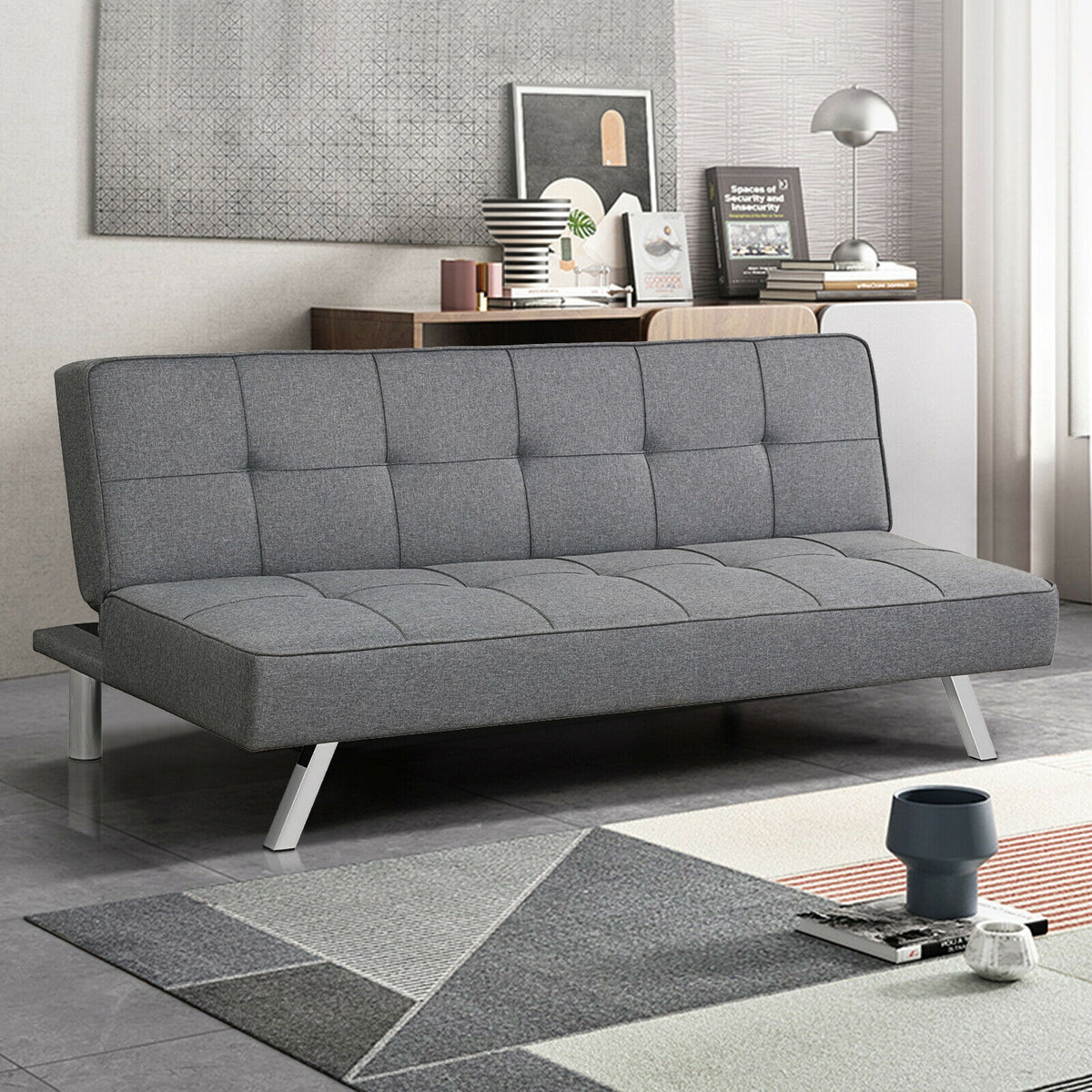 3-Seat Convertible Sofa Bed with Adjustable Angles