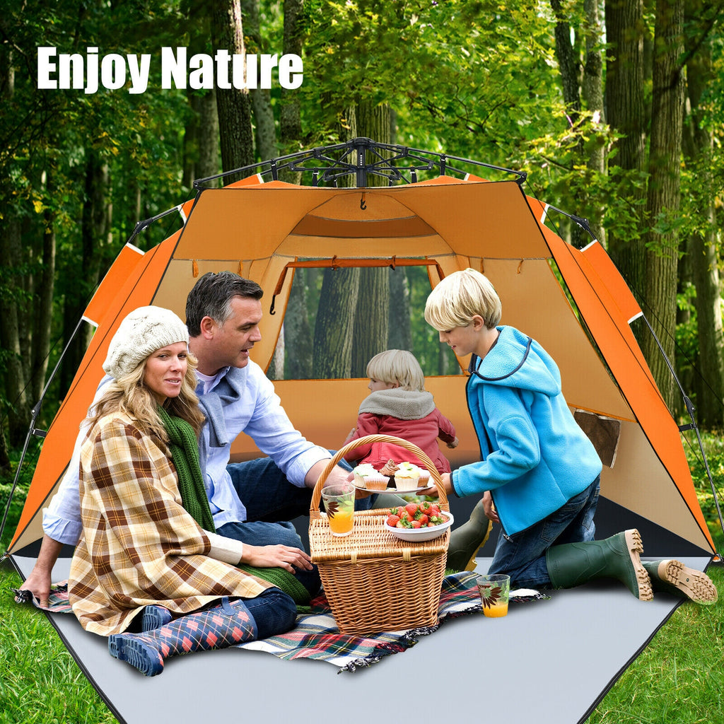 Pop-Up Beach Tent 3-4 Person UPF 50+ Sun Shelter – Orange