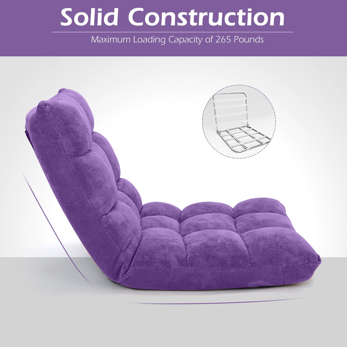 14-Position Adjustable Floor Chair, Purple