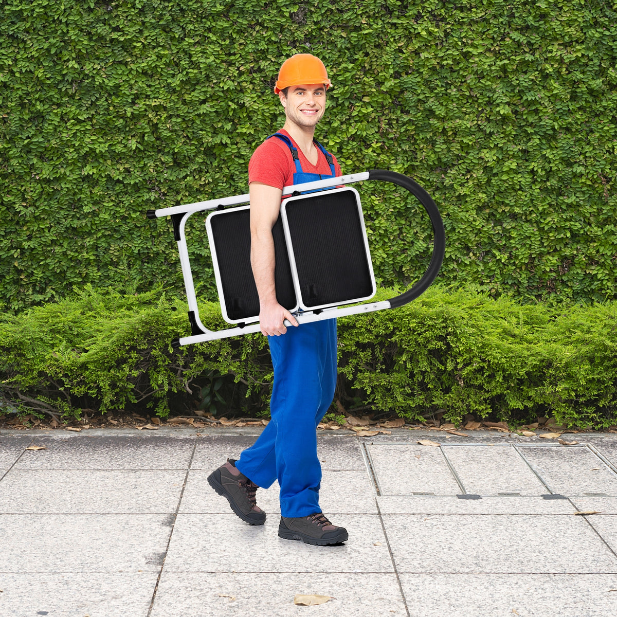 2-Step Folding Stool with Anti-Slip Pedals