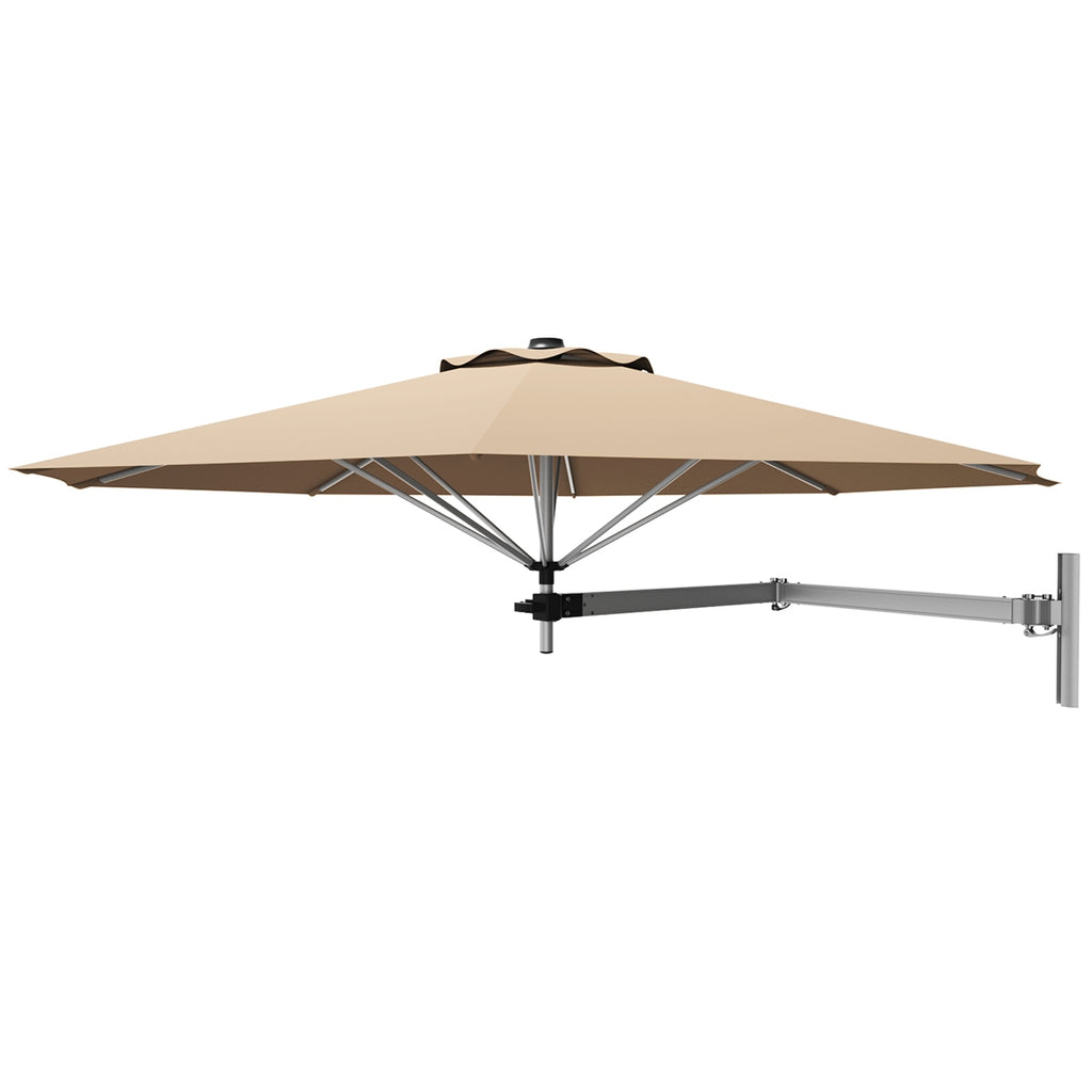 8 Feet Wall Mounted Patio Umbrella with Adjustable Pole