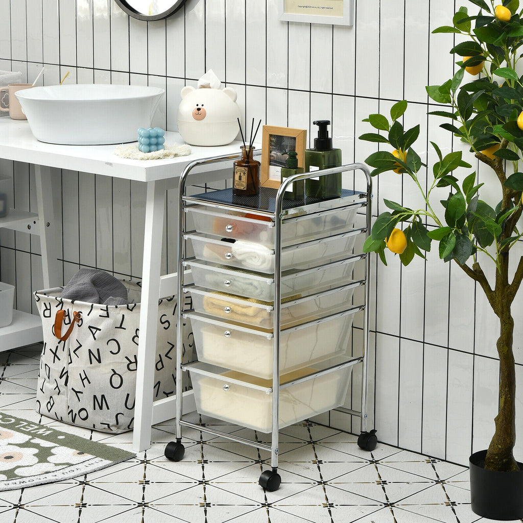 Multifunctional 6 Drawers Rolling Storage Cart Organizer