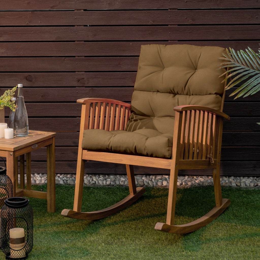 Tufted Patio High Back Chair Cushion with Non-Slip String Ties