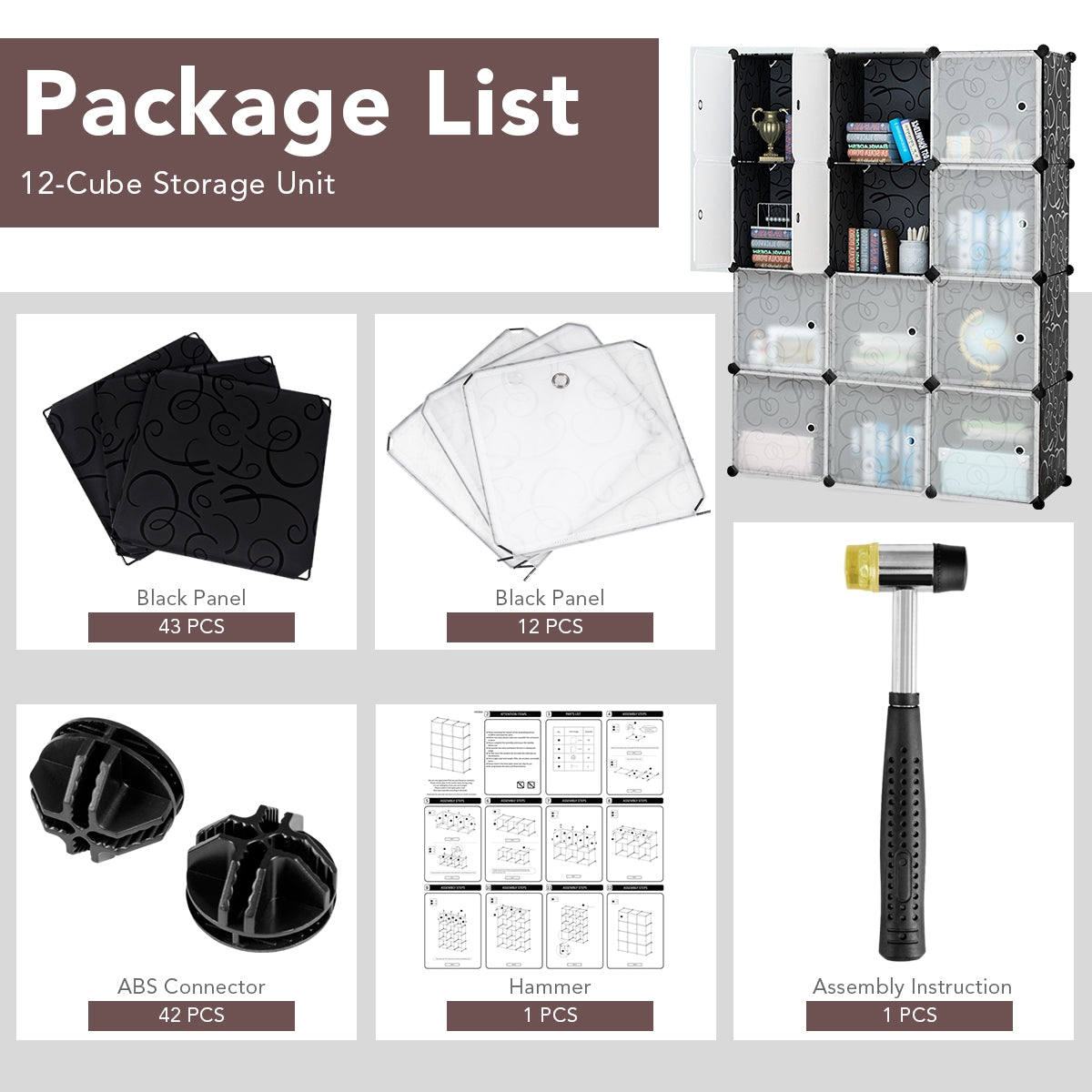 12-Cube Portable Closet Storage Organizer - DIY
