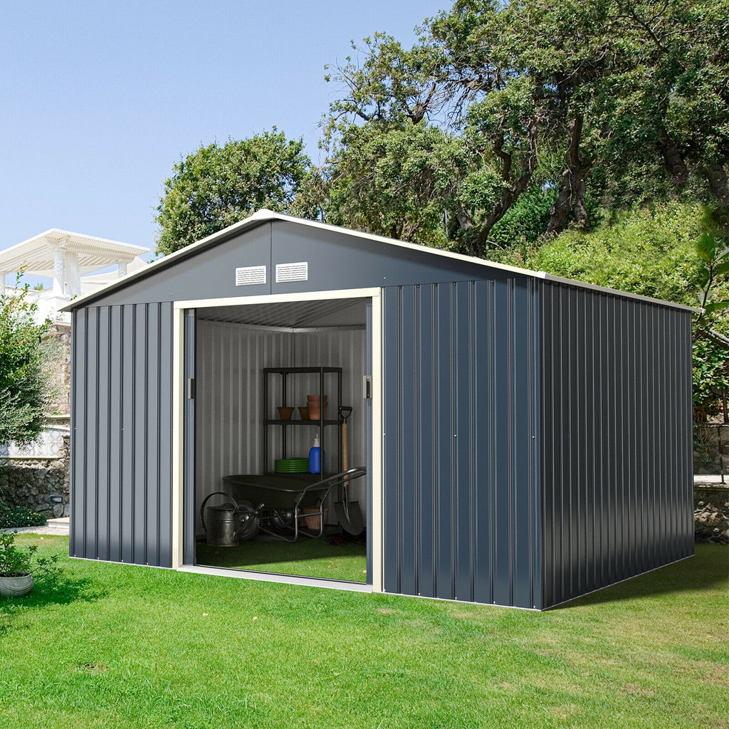 11 x 8 Feet Metal Storage Shed for Garden and Tools with 2 Lockable