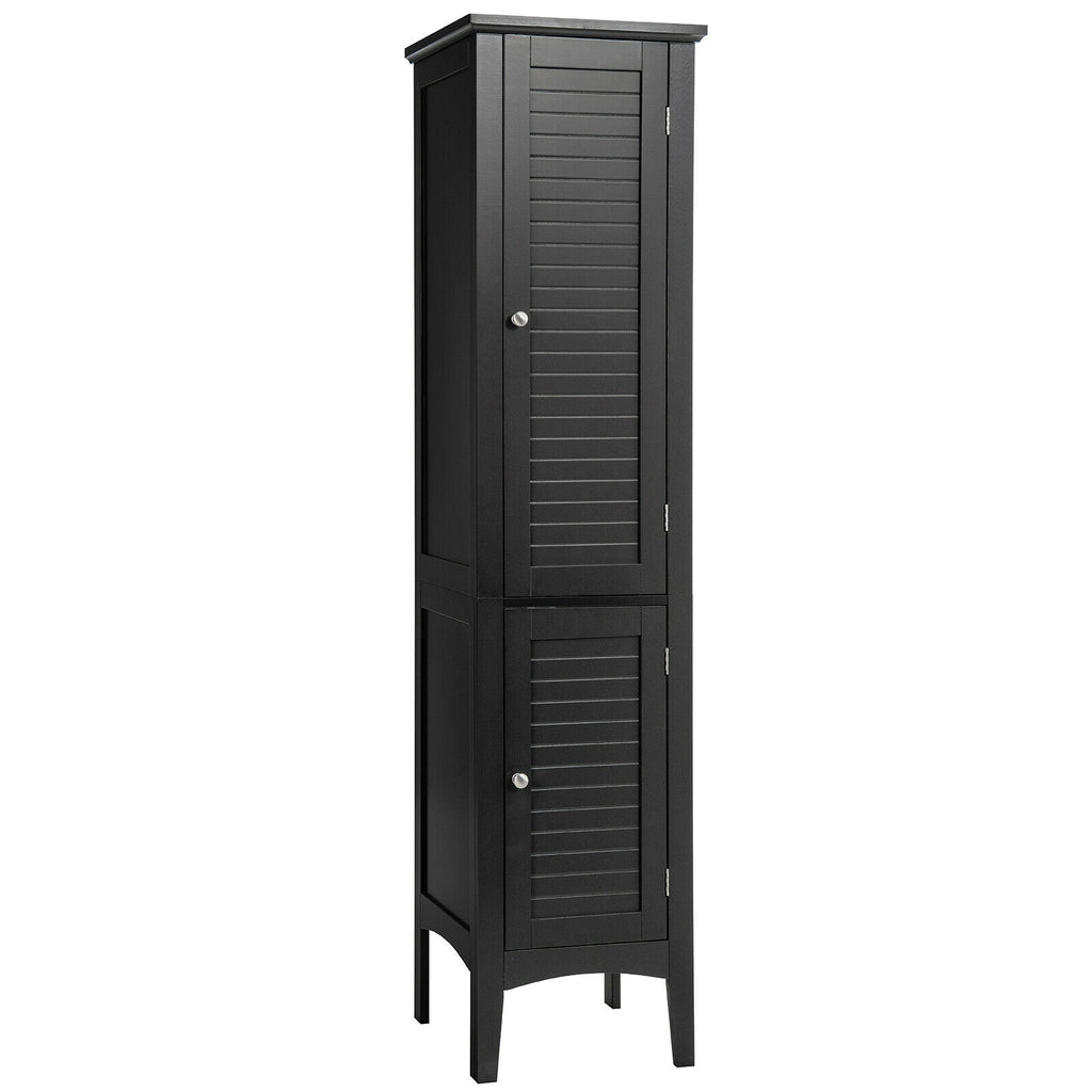 Bathroom Tall Freestanding Storage Cabinet with Open Shelves and