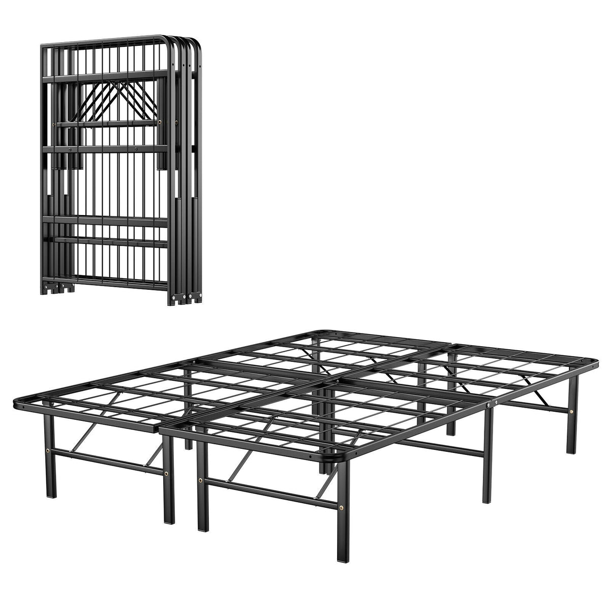 Full Size Folding Metal Platform Bed - Tool-Free Assembly