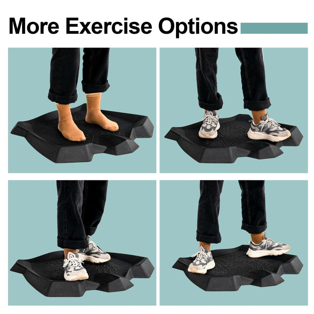 Anti-Fatigue Standing Mat with Massage Points & Diverse Terrain - 27.5x25.5x2 Inches, Black