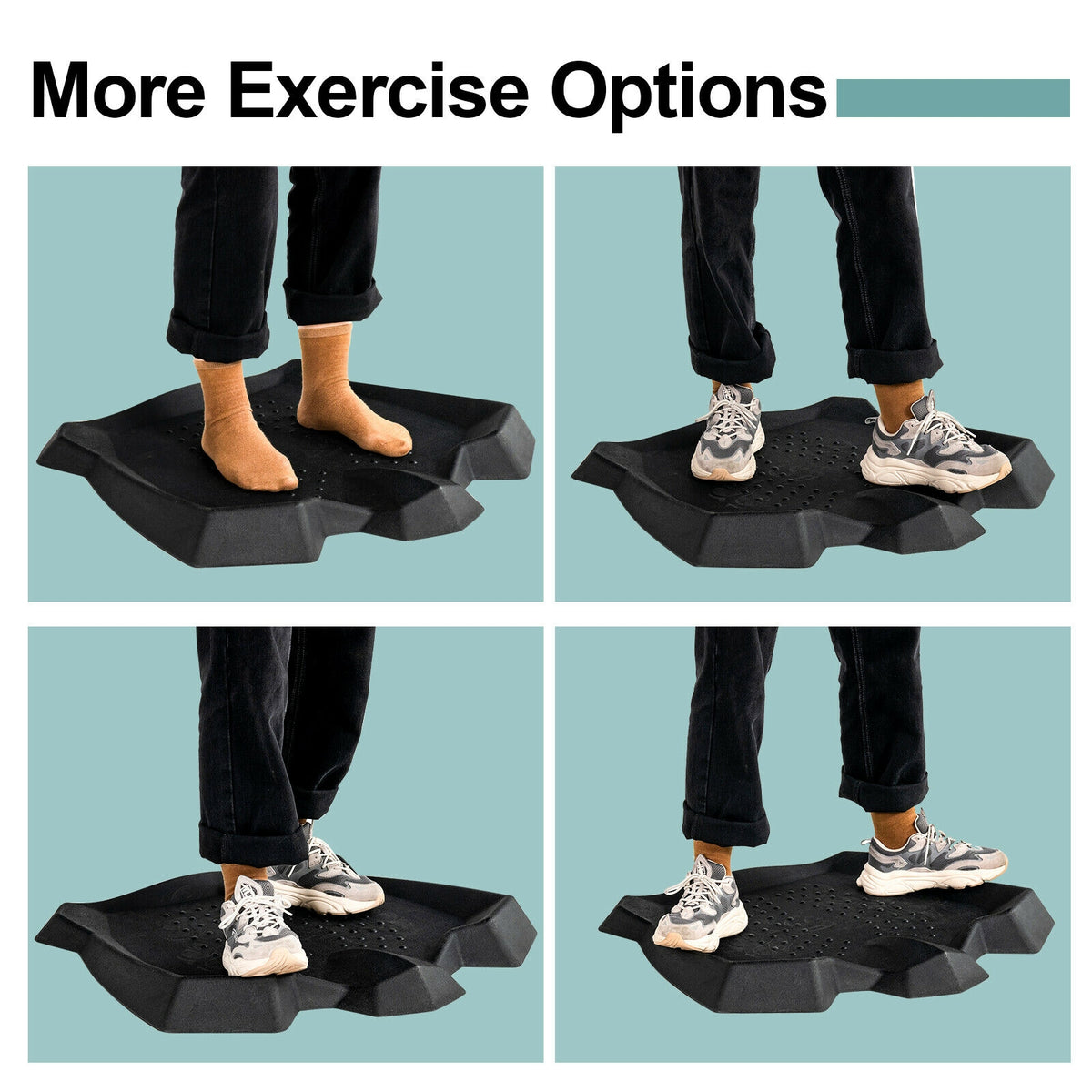 Anti-Fatigue Standing Mat with Massage Points & Diverse Terrain - 27.5x25.5x2 Inches, Black