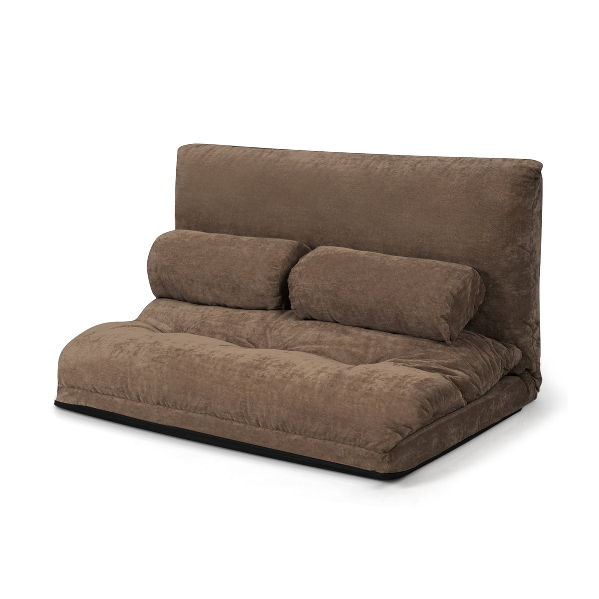 6-Position Adjustable Sleeper Lounge Couch with 2 Pillows - Beige