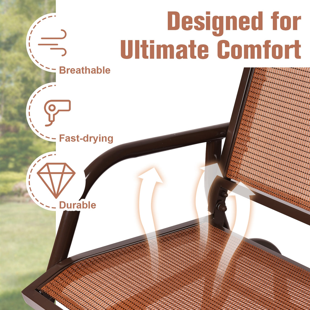 48" Swing Glider Chair Loveseat Rocker - Brown