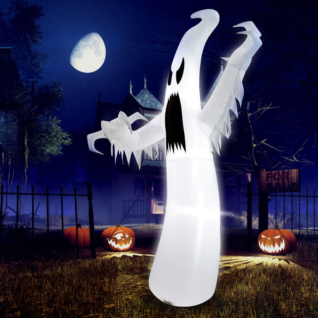 12 Feet Inflatable Ghost with LED Lights for Halloween Yard Decoration