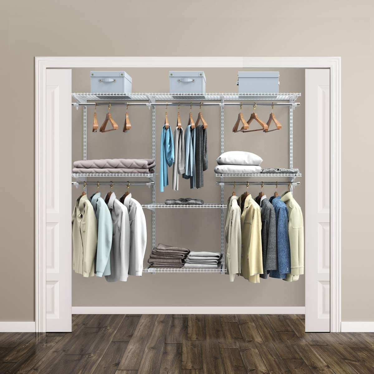Adjustable Wall Mounted Closet Rack System 4-6 Feet