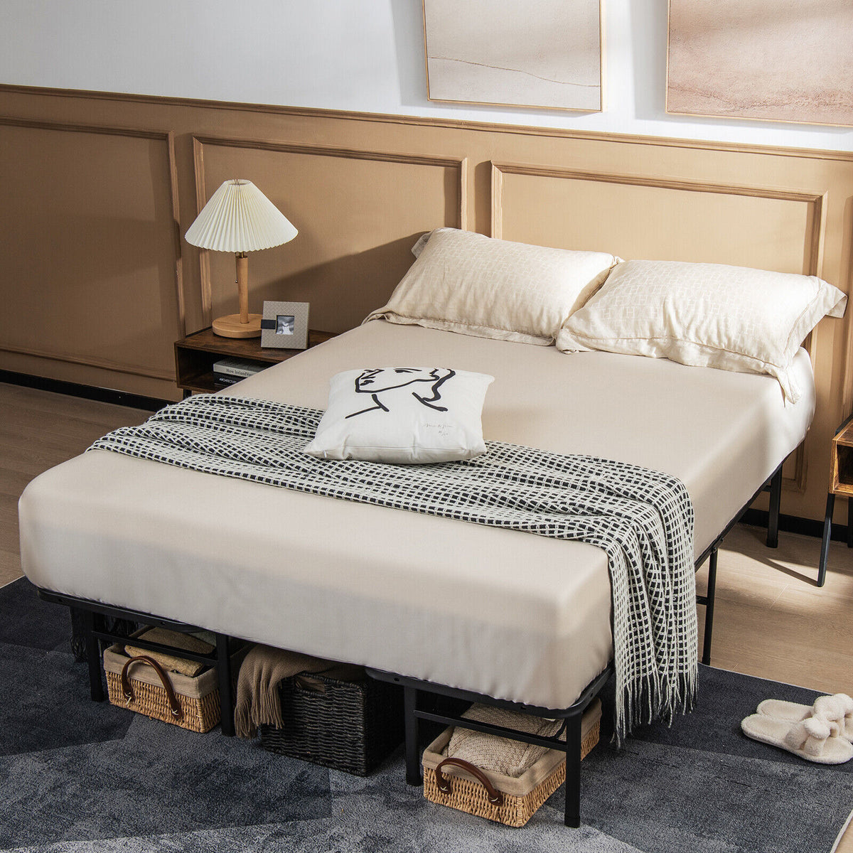 Full Size Folding Steel Platform Bed Frame