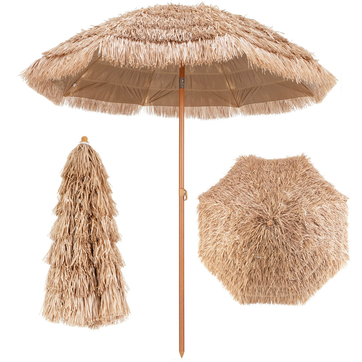 7.2 Feet Tiki Thatched Patio Umbrella - Hawaiian Style