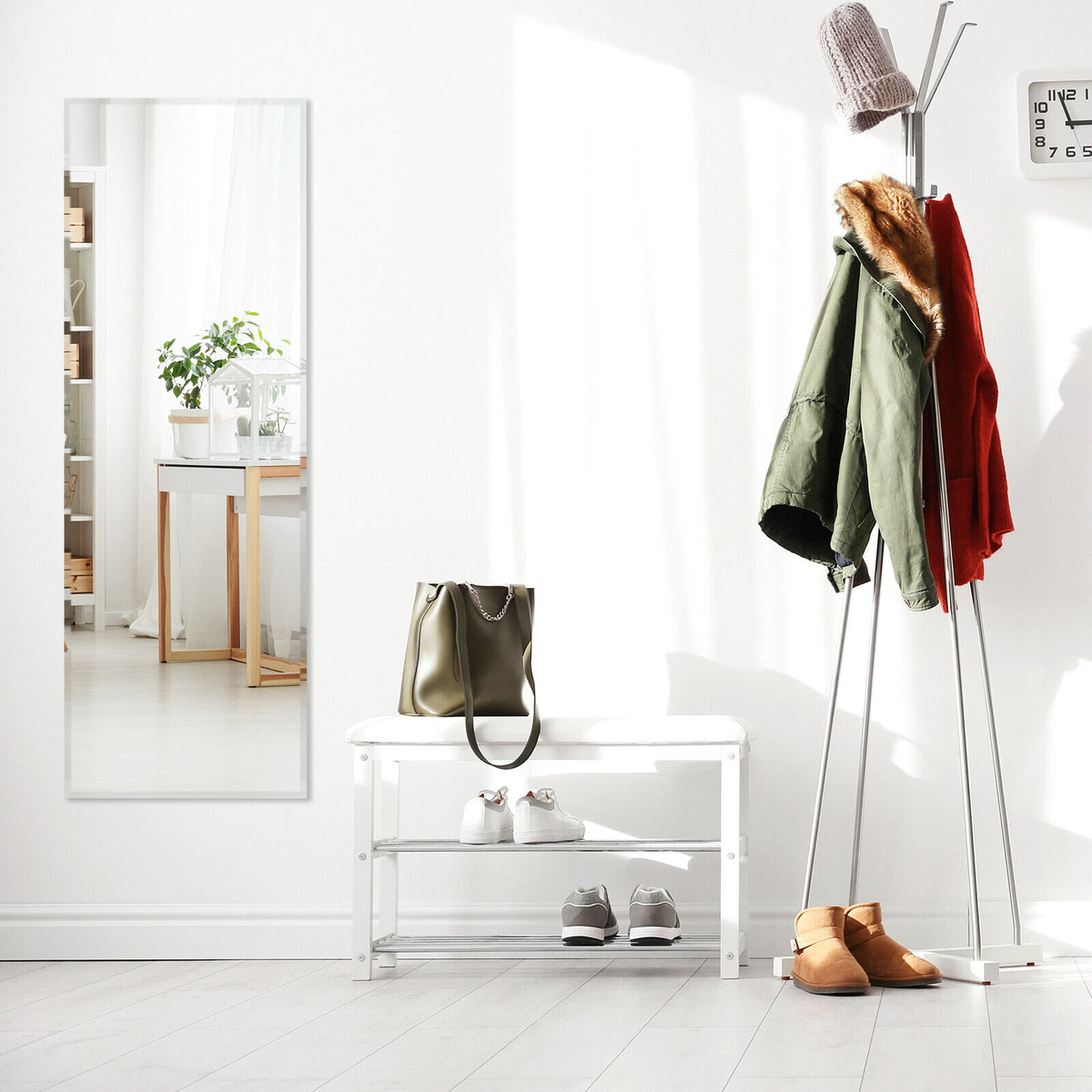 Wall Mounted Frameless Full Length Mirror 43 x 15 Inch Large Mirror for Bedroom Living Room Entryway