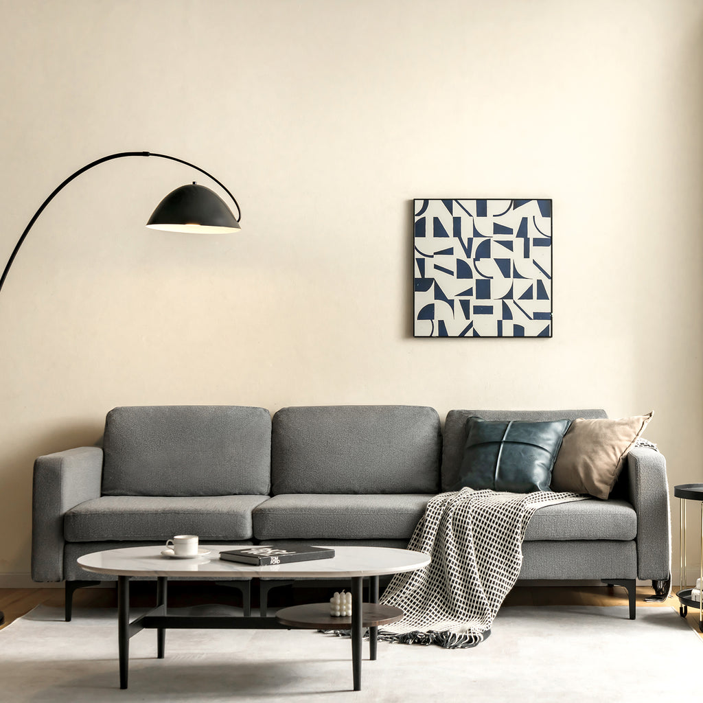 3-Seat L-Shaped Sectional Sofa with Reversible Chaise and USB Ports - Dark Gray