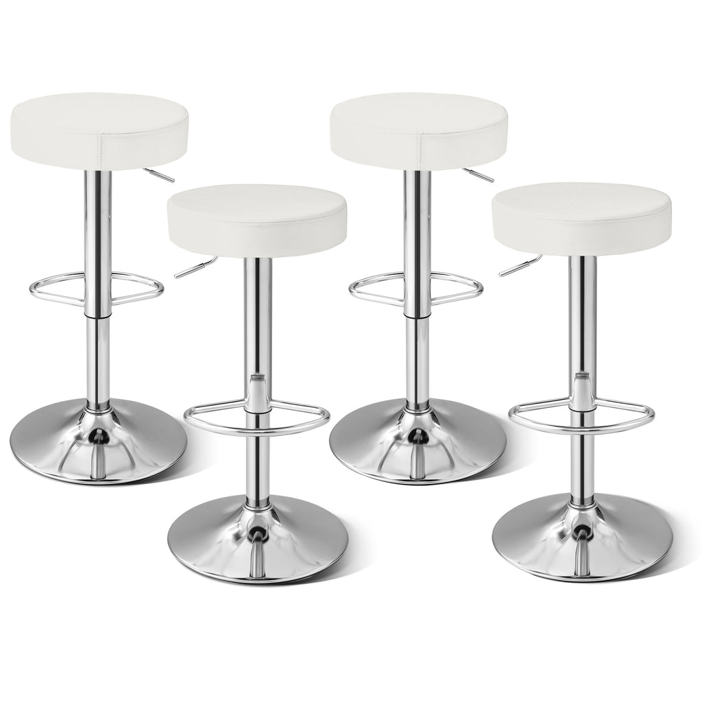 Adjustable Swivel Bar Stools Set of 2 - White