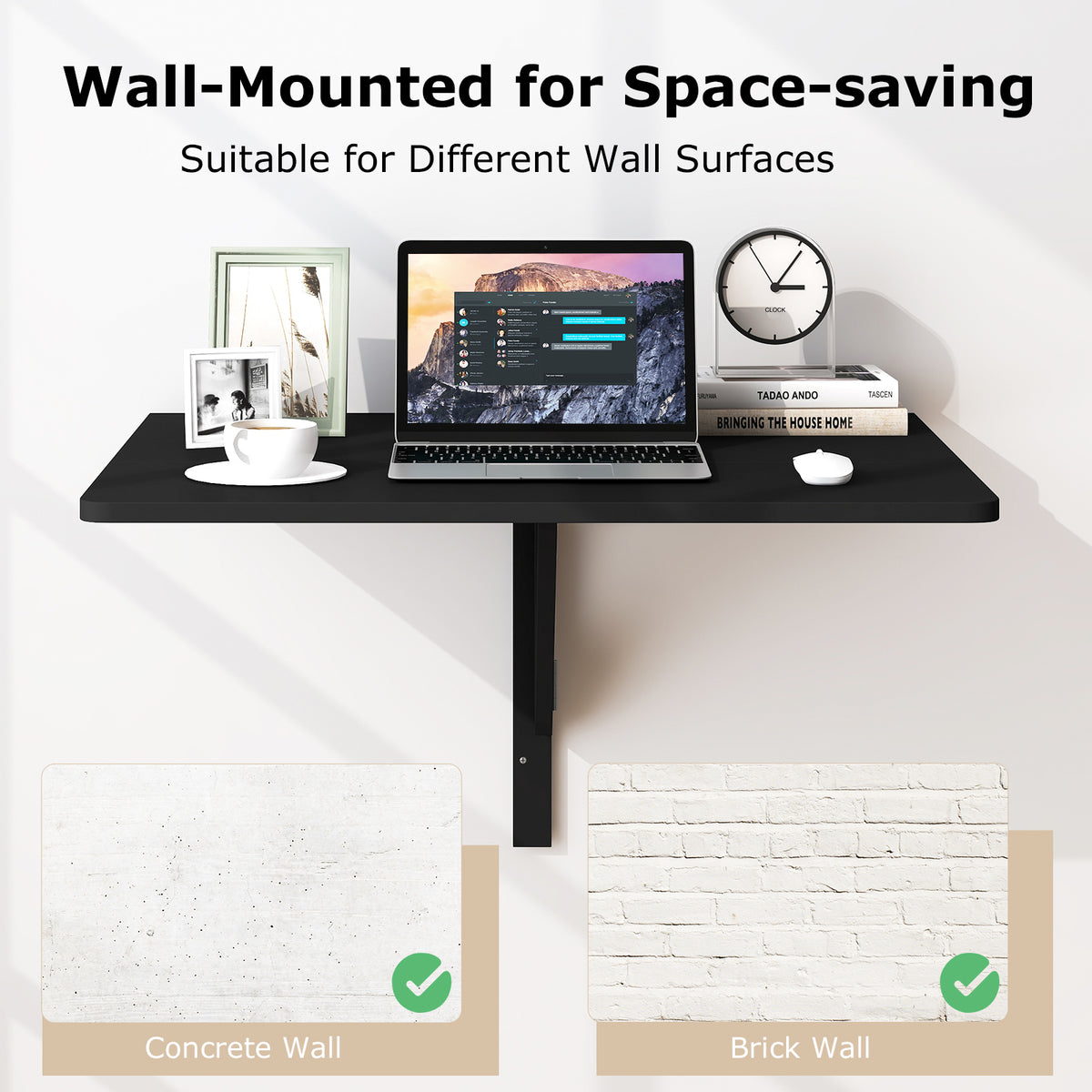 31.5 x 23.5 Inch Folding Wall Mounted Table for Small Spaces