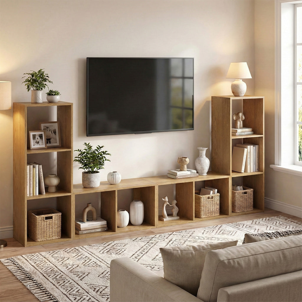 3-Cube Bookshelf - Natural Wood Grain