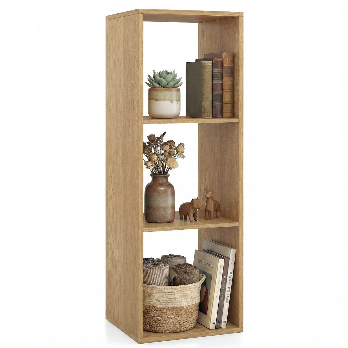 3-Cube Bookshelf - Natural Wood Grain