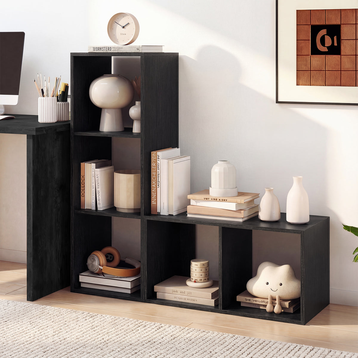 3 Cube Bookshelf - Black